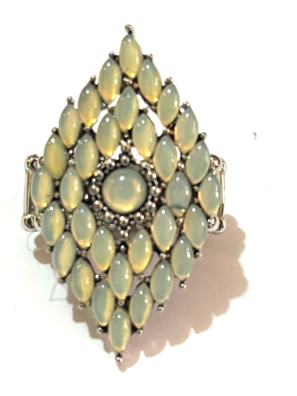 Opalite Marquise Cluster Statement Ring - Ivory Opalescent one size adjustable